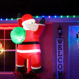 Jingle Jollys Christmas Inflatable Santa Climbing LED Illuminated Decorations 1.9M - Close-Up Angle