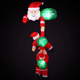 Jingle Jollys Christmas Inflatable Climbing Santa 2.5M Height LED Decorations Illuminated - Side View