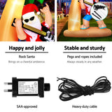 Jingle Jollys Inflatable Santa Guitar with LED Lights - 2.1M Holiday Display