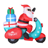 Inflatable Santa on Motorcycle with LED Lights for Christmas Cheer - Side View
