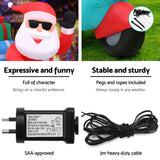 Inflatable Santa on Motorcycle with LED Lights for Christmas Cheer - Rear View