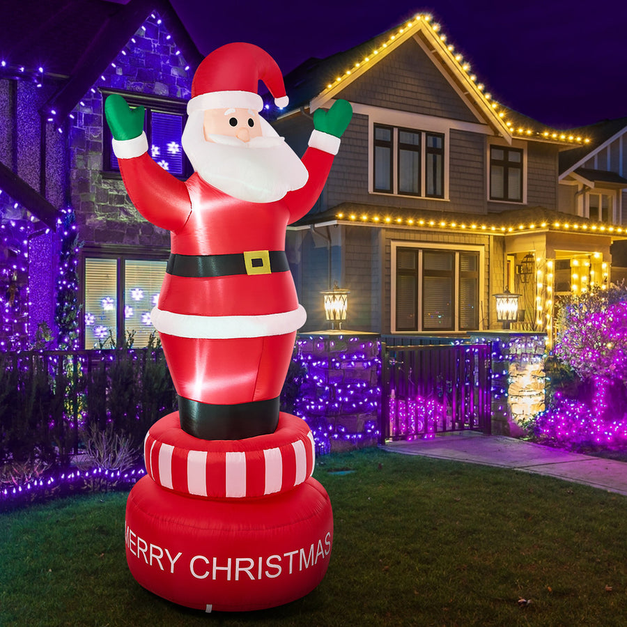 Tinseltown 2.4M Christmas Inflatable Spinning Santa Claus with LED Light