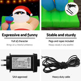 Inflatable Santa Beach Bench with LED Lights - 1.8M Christmas Decoration - 45-Degree Angle