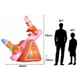Jingle Jollys Christmas Inflatable Seesaw 1.8M Height LED Outdoor Decorations Illuminated - Front View