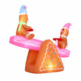 Jingle Jollys Christmas Inflatable Seesaw 1.8M Height LED Outdoor Decorations Illuminated - Top-Down View