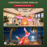 Jingle Jollys Christmas Inflatable Seesaw 1.8M Height LED Outdoor Decorations Illuminated - Rear View