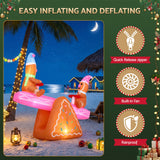 Jingle Jollys Christmas Inflatable Seesaw 1.8M Height LED Outdoor Decorations Illuminated - Low Angle