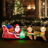 Tinseltown 3M Christmas Inflatable Santa Claus Sleigh Reindeers LED - Front View