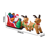 Tinseltown 3M Christmas Inflatable Santa Claus Sleigh Reindeers LED - Side View