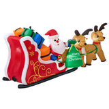 Tinseltown 3M Christmas Inflatable Santa Claus Sleigh Reindeers LED - Rear View