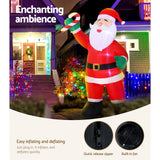 Giant Inflatable Santa Claus for Christmas - 3M LED Holiday Decoration - Rear View
