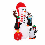 Jingle Jollys Christmas Inflatable Snowman 1.8M Height LED Outdoor Decorations Illuminated - Side View