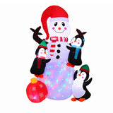 Jingle Jollys Christmas Inflatable Snowman 1.8M Height LED Outdoor Decorations Illuminated - Top-Down View