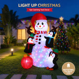 Jingle Jollys Christmas Inflatable Snowman 1.8M Height LED Outdoor Decorations Illuminated - 45-Degree Angle