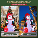 Jingle Jollys Christmas Inflatable Snowman 1.8M Height LED Outdoor Decorations Illuminated - Rear View
