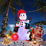 Jingle Jollys Christmas Inflatable Snowman 1.8M Height LED Outdoor Decorations Illuminated - Extra Image