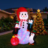 Jingle Jollys Christmas Inflatable Snowman 1.8M Height LED Outdoor Decorations Illuminated - Extra Image