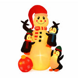 Jingle Jollys Christmas Inflatable Snowman 1.8M Height LED Outdoor Decorations Warm Light - Top-Down View