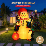 Jingle Jollys Christmas Inflatable Snowman 1.8M Height LED Outdoor Decorations Warm Light - 45-Degree Angle