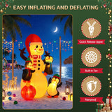 Jingle Jollys Christmas Inflatable Snowman 1.8M Height LED Outdoor Decorations Warm Light - Low Angle