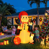 Jingle Jollys Christmas Inflatable Snowman 1.8M Height LED Outdoor Decorations Warm Light - Extra Image