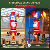 Jingle Jollys Christmas Inflatable Climbing Santa 3.5M Height LED Decorations Illuminated - Rear View