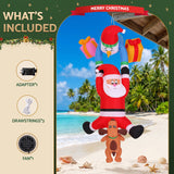Jingle Jollys Christmas Inflatable Climbing Santa 3.5M Height LED Decorations Illuminated - Close-Up Angle