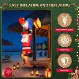 Jingle Jollys Christmas Inflatable Climbing Santa 3.5M Height LED Decorations Illuminated - Low Angle