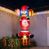 Jingle Jollys Christmas Inflatable Climbing Santa 3.5M Height LED Decorations Illuminated - Extra Image