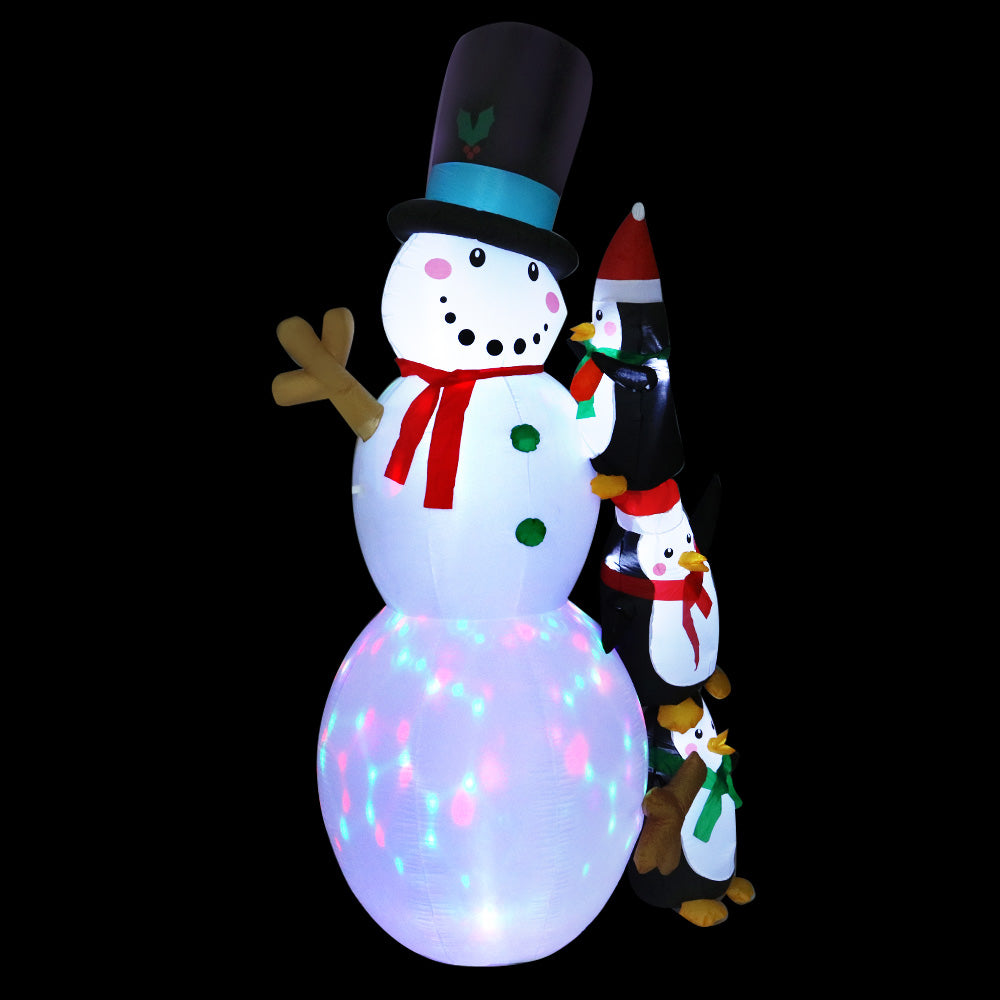 Jingle Jollys 2.4M Illuminated Christmas Inflatable Snowman Decoration