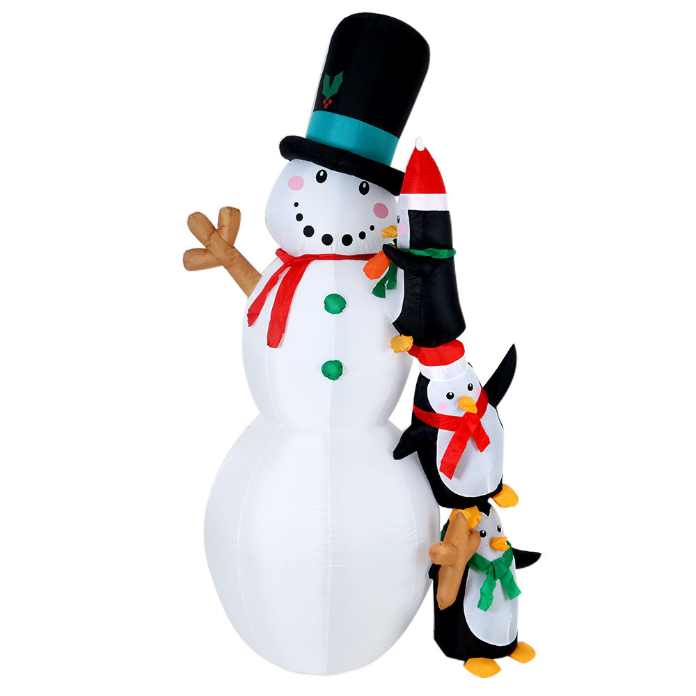 Jingle Jollys 2.4M Illuminated Christmas Inflatable Snowman Decoration
