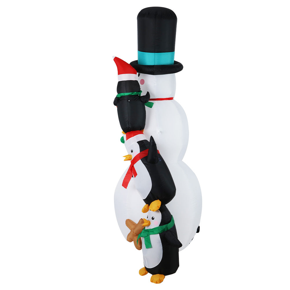 Jingle Jollys 2.4M Illuminated Christmas Inflatable Snowman Decoration