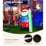 Festive Glow Inflatable Santa Decoration - 1.6M Christmas Inflatable with LED Lights - 45-Degree Angle