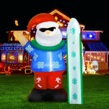 Festive Glow Inflatable Santa Decoration - 1.6M Christmas Inflatable with LED Lights - Low Angle