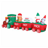 Jingle Jollys Christmas Inflatable Santa Train 3.6M Length LED Decorations Illuminated - Side View