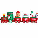 Jingle Jollys Christmas Inflatable Santa Train 3.6M Length LED Decorations Illuminated - Top-Down View