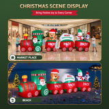 Jingle Jollys Christmas Inflatable Santa Train 3.6M Length LED Decorations Illuminated - Rear View