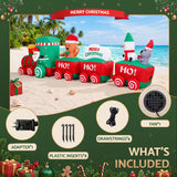 Jingle Jollys Christmas Inflatable Santa Train 3.6M Length LED Decorations Illuminated - Close-Up Angle