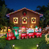 Jingle Jollys Christmas Inflatable Santa Train 3.6M Length LED Decorations Illuminated - Extra Image