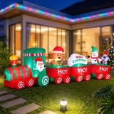 Jingle Jollys Christmas Inflatable Santa Train 3.6M Length LED Decorations Illuminated - Extra Image