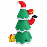 Jingle Jollys Christmas Inflatable Santa Tree 2.5M Height Flashing Light Decorations Illuminated - Side View