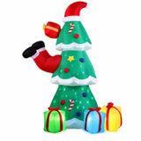 Jingle Jollys Christmas Inflatable Santa Tree 2.5M Height Flashing Light Decorations Illuminated - Top-Down View