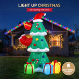 Jingle Jollys Christmas Inflatable Santa Tree 2.5M Height Flashing Light Decorations Illuminated - 45-Degree Angle