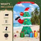 Jingle Jollys Christmas Inflatable Santa Tree 2.5M Height Flashing Light Decorations Illuminated - Close-Up Angle