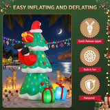 Jingle Jollys Christmas Inflatable Santa Tree 2.5M Height Flashing Light Decorations Illuminated - Low Angle