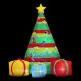 Jingle Jollys Christmas Inflatable Gift Tree 2.2M Height Flashing Light Decorations Illuminated - Side View