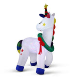 Jingle Jollys Christmas Inflatable Unicorn 1.8M Tall Outdoor Decorations Illuminated