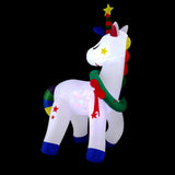 Jingle Jollys Christmas Inflatable Unicorn 1.8M Tall Outdoor Decorations Illuminated - Side View