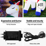 Jingle Jollys Christmas Inflatable Unicorn 1.8M Tall Outdoor Decorations Illuminated - Rear View