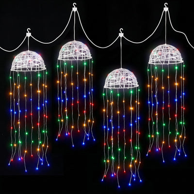 Jingle Jollys Christmas Lights Solar Jellyfish 4Pcs Garden Decorative Multi-Color